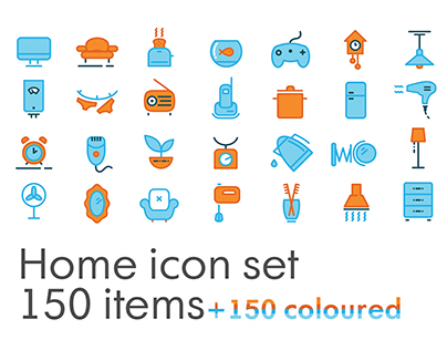 Home icon set, 150+150 items