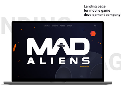 Landing page for mobile game development company