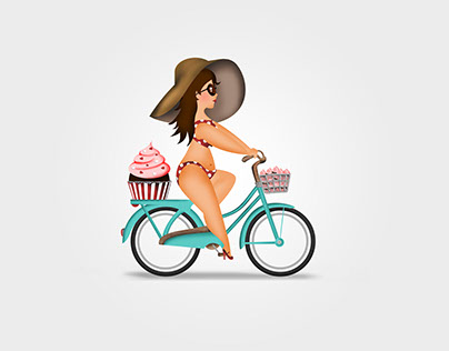 Pin up girl on bike