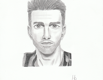 Desenho realista do ator Tom Cruise