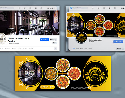 restaurant facebook cover and logo design for my client