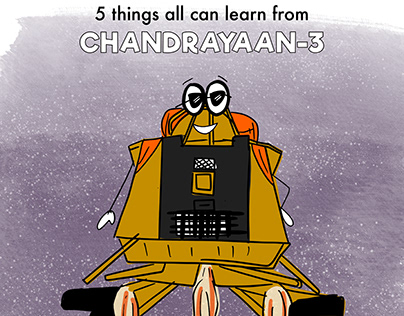 Chandrayaan-3 fun illustrations for Zostel