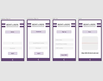 Rent A Ride | Mobile App | UI Design