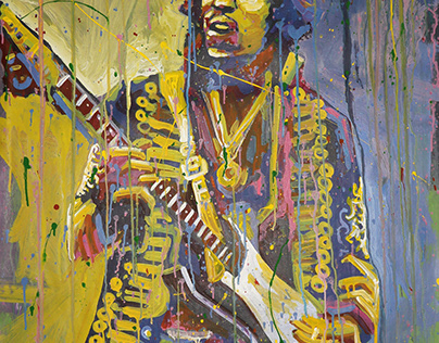 Jimi Hendrix. Acrylic on canvas 100x80