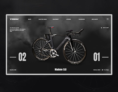 Trek Madone Slr website design UI/UX
