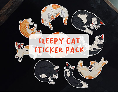 Sleepy Cats Sticker Pack