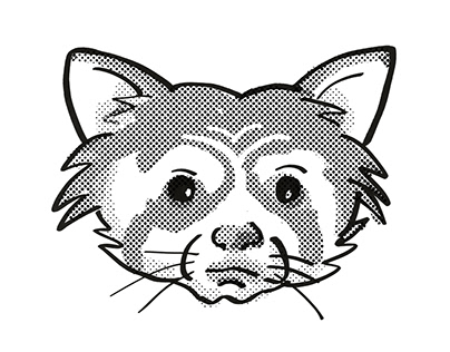 Red Panda Endangered Wildlife Cartoon Mono Line Drawing