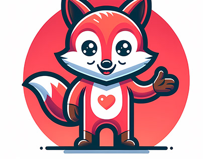 cute happy fox design for t-shirt and apparels