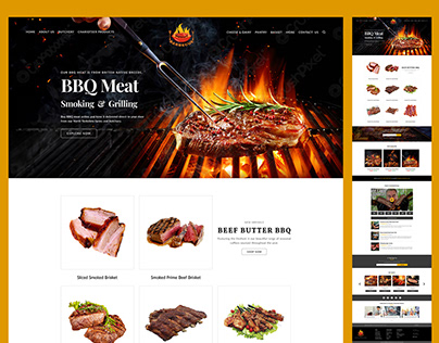 BBQ Meat Smoking & Grilling Website UI Design