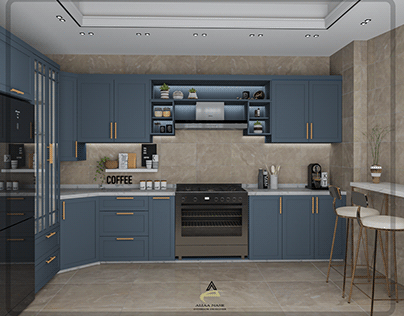 kitchen in blue