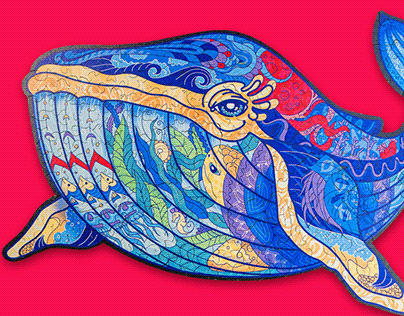 "Hawaiian whale" — gift wooden puzzle