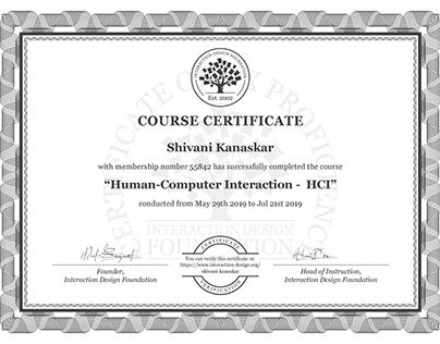 IDF Certification on HCI - Human Computer Interaction