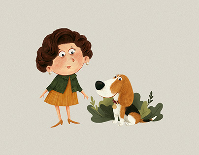 Olivia and Beagle — Digital Illustration