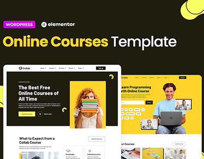 Free Collab – Online Courses Elementor Template Kit