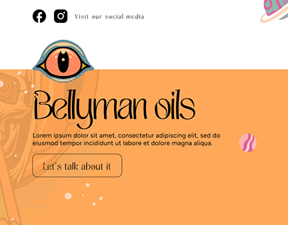 Landing page (sample) "Bellyman oils aromatherapy"