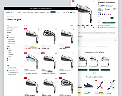 UX/UI Design - E commerce - Golf