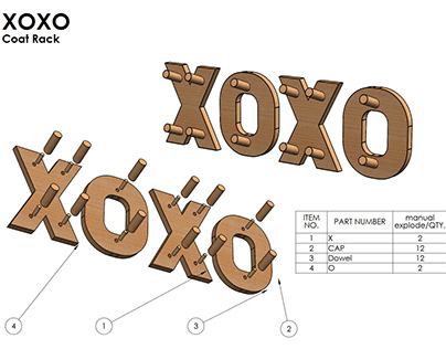 XOXO Clothes Hanger Design with CNC Cutting