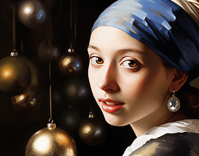 Fine AI, Christmas, Girl with Pearl Earring