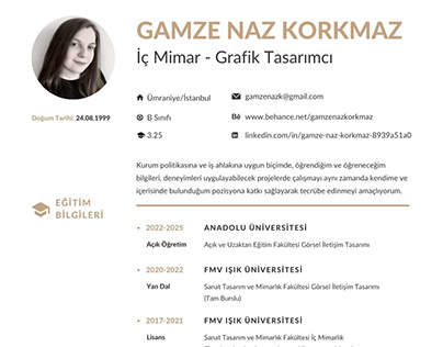 Project thumbnail - GAMZE NAZ KORKMAZ-CV
