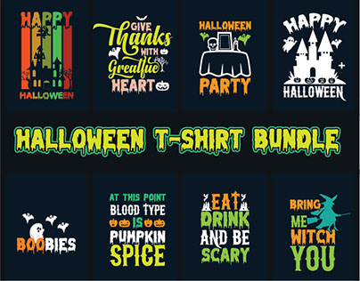 Halloween T-shirt design bundle