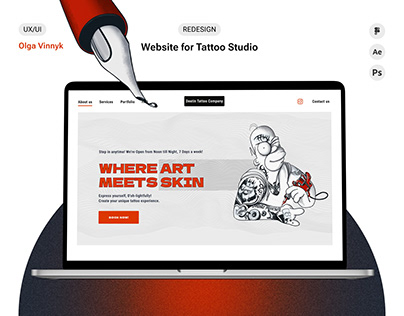 Project thumbnail - Redesign of Tattoo Studio Website