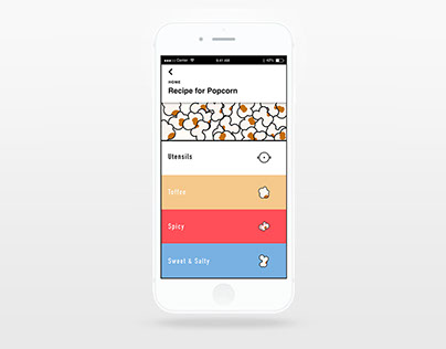 A Recipe for Popcorn: App UI Design