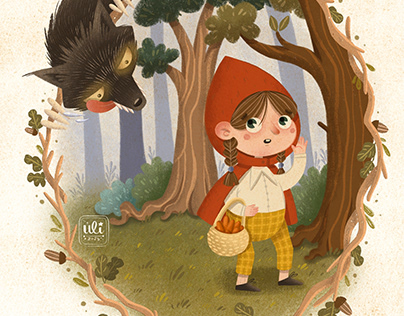 Digital illustration Little Red Riding Hood