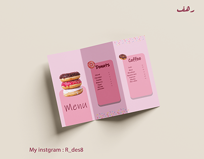 Brochure donuts, social media post تصميم منيو