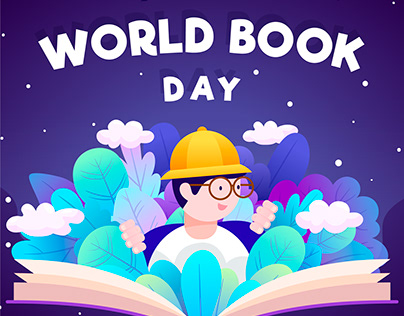 World book day with man reading