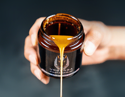 Logo and label for honey product jar تصميم شعار لمقوي