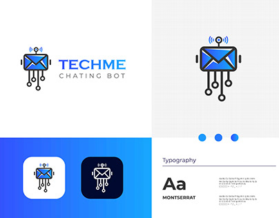Tech mail logo. Chating bot logo design
