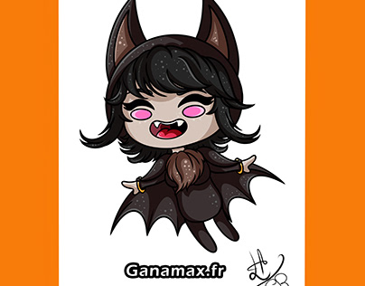 Kawaii Bat-Girl Draw