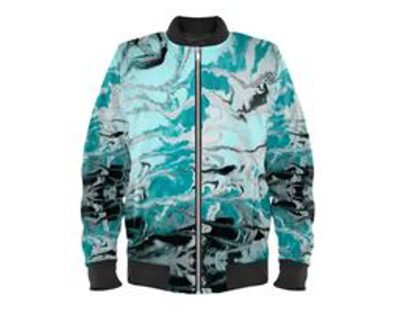 Mens Bomber Jacket Marble Painting