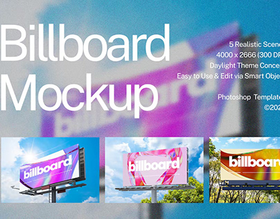 Free Daylight Billboard Mockup