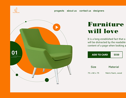 landing page, furniture, web design
