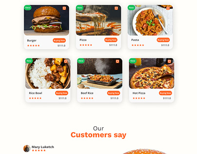 Testy & Fast food Landing Page Design