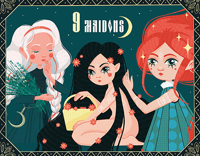 9 maidens | character design