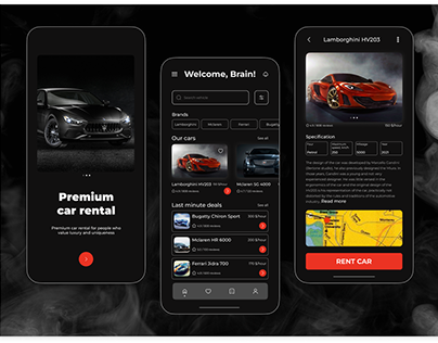 Premium car rental/mobile app for rental car