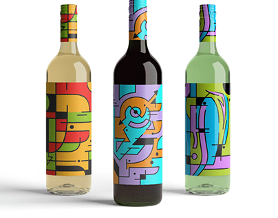 Abstract wine label