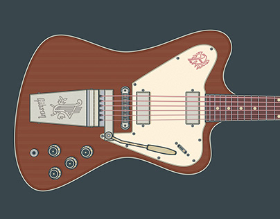 1965 Gibson Non Reverse Firebird V Guitar Art