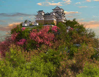 Himeji Castle. 3d environment