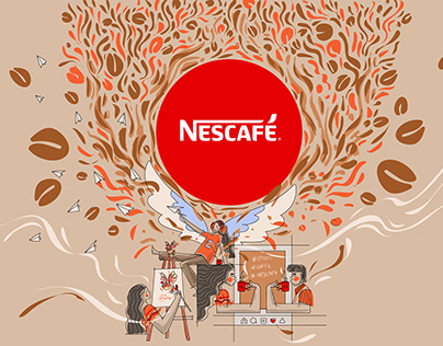 Nescafe Package Illustration
