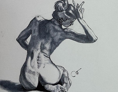 Sketch of a female nude.