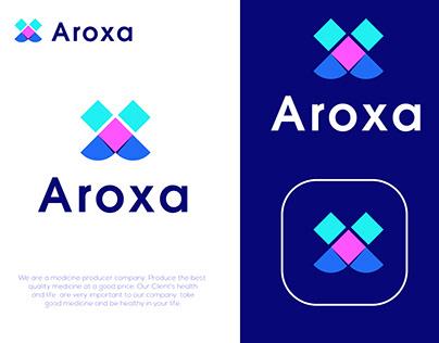 Aroxa medicine company logo design