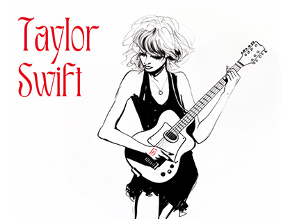 Taylor Swift No.13 Ink Illustration