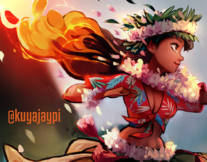 Hawaiian Dancer Character Design / Illustration