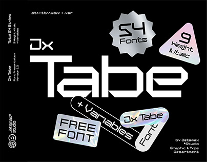 Jx Tabe - Free Techno Sans Serif Superfamily (54 Fonts)