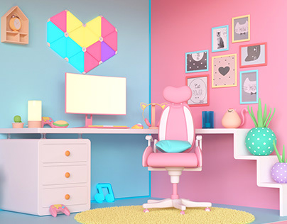 A Girl's Room - 3D Illustration