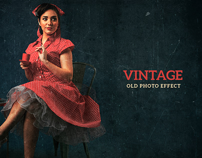 Vintage old photo effect PSD template