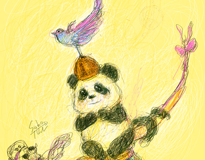 Panda and bird hat